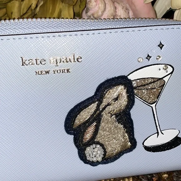 Colectebel🐇🍸 Kate Spade New York Bunbun Bunny Zip Around Continental Wal… - Picture 9 of 13